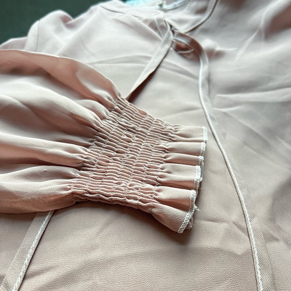 K-Fashion Sheer Pink Blouse, Sz M - Picture 5 of 5